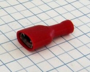 Dutinka plochá celoizolovaná 6.3mm červená