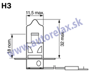 Autožiarovka 12V H3 55W PK22s NARVA