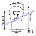 Autožiarovka 12V PY21W BAU15s oranžová AUTOLAMP 