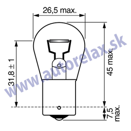 Autožiarovka 24V PY21W BAU15s ambrova ELTA