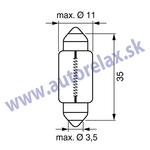 Autožiarovka 12V C5W 10W Sv8,5-8 11x35mm ELTA