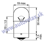 Autožiarovka 12V R5W BA15s červená ELTA