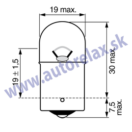 Autožiarovka 12V R10W  10W Ba15s NARVA