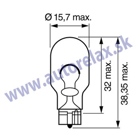 Autožiarovka 12V W18W W2,1x9,5d maxi celosklo ELTA