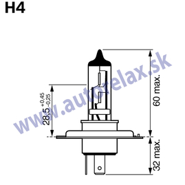 Autožiarovka 12V H4 60/55W P43t NARVA