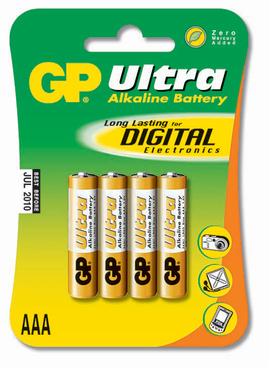 GP batéria AAA Ultra Alkaline LR03 1,5V 4ks blister