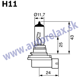 Autožiarovka 12V H11 55W PGJ9-2 VOSLA