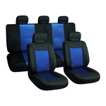 Autopoťahy sada 3 ks, čierna/modrá, Airbag