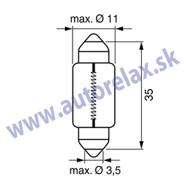 Autožiarovka 12V C5W 5W SV8,5-8 sufit červená NARVA