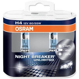 Autožiarovka 12V H4 60/55W P43t +110% Night Breaker Unlimited OSRAM, pár