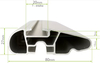 Strešný nosič FORD Kuga, 5-dv SUV, 2008-2012, zvýšené lyžiny, Farad LUX Alu black
