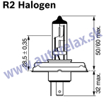 Autožiarovka 12V R2 Halogen 60/55W P45t AUTOLAMP