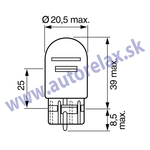 Autožiarovka 12V W21/5,  W3x16q AUTOLAMP