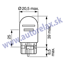 Autožiarovka 12V W21/5,  W3x16q AUTOLAMP