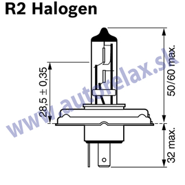 Autožiarovka 12V R2 Halogen 100/80W P45t ELTA