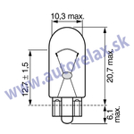 Autožiarovka 12V W5W 5W W2,1x9,5d AUTOLAMP