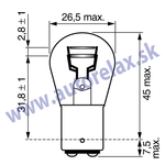 Autožiarovka 12V P21/5W BAY15d NARVA