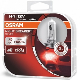 Autožiarovka 12V H4 60/55W P43t +100% Night Breaker Silver OSRAM, pár