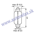 Autožiarovka 12V C21W Sv8,5-8 15x41mm ELTA